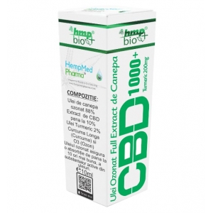 Ulei de Canepa Ozonat cu CBD 1000 mg, Turmeric, 10 ml