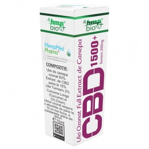 Ulei de Canepa Ozonat CBD 1500 mg, Turmeric 200 mg, 10 ml