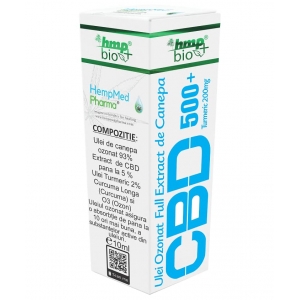 Ulei de Canepa Ozonat CBD 500 mg cu Turmeric 200 mg, 10 ml